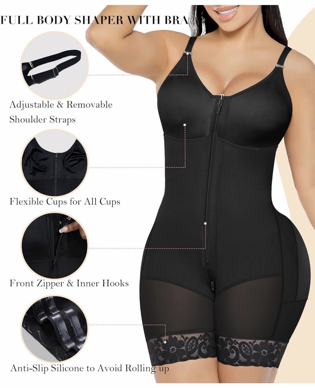YIANNA Fajas Colombianas Shapewear 7275 Tummy Control Butt Lifter XS‑3XL